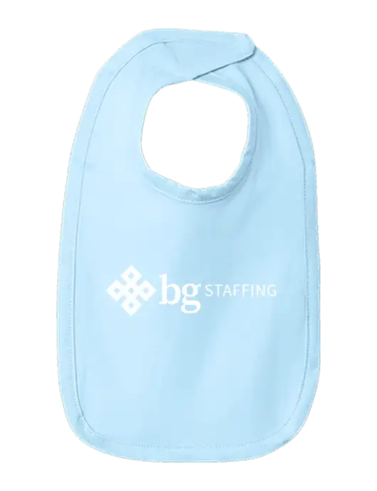 Rabbit Skins Light Blue Infant Premium Jersey Bib w/BG Staffing Logo