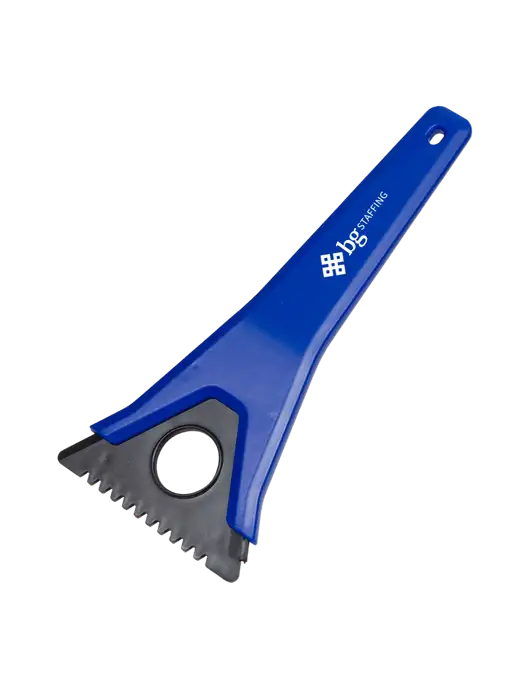 TriBlade Blue Windshield Scraper w/BG Staffing Logo