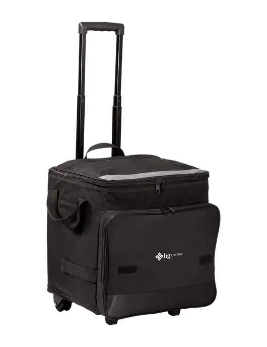 Black Rolling Cooler w/BG Staffing Logo