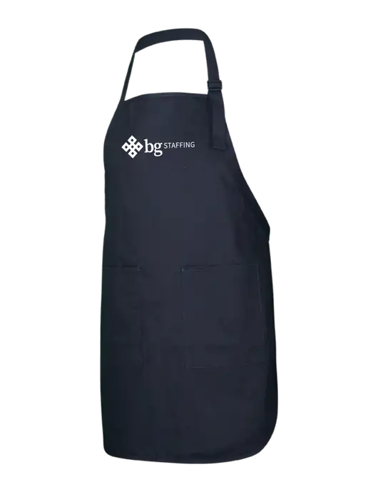 Full-Length Black Apron With Pockets w/BG Staffing Logo